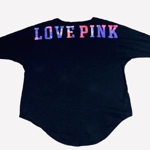 Victoria Secret Pink V-Neck Rainbow Campus Sz L